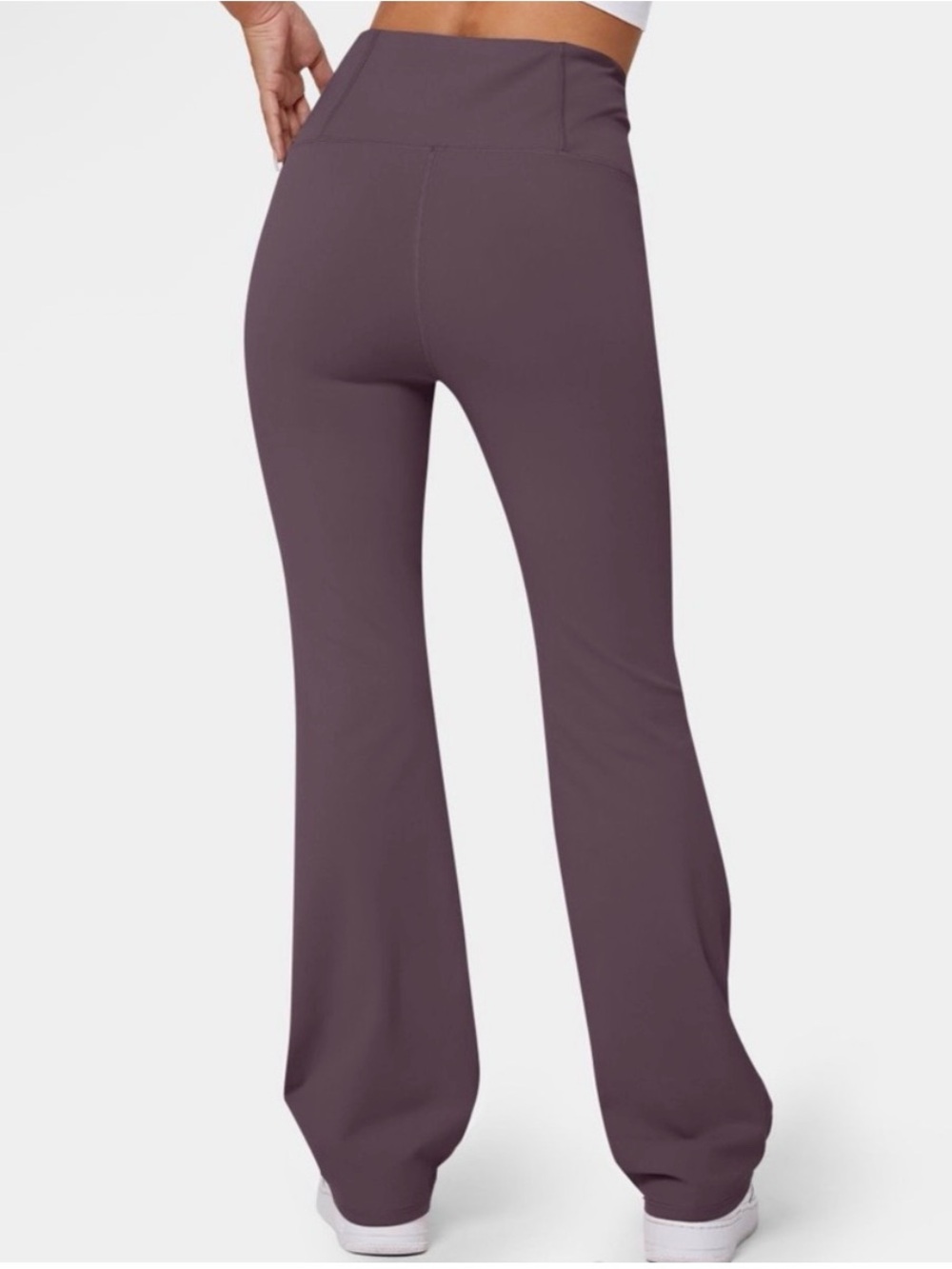 Halara High Waisted Crossover Flare Yoga Pants Leggings Dark Purple Small Petite